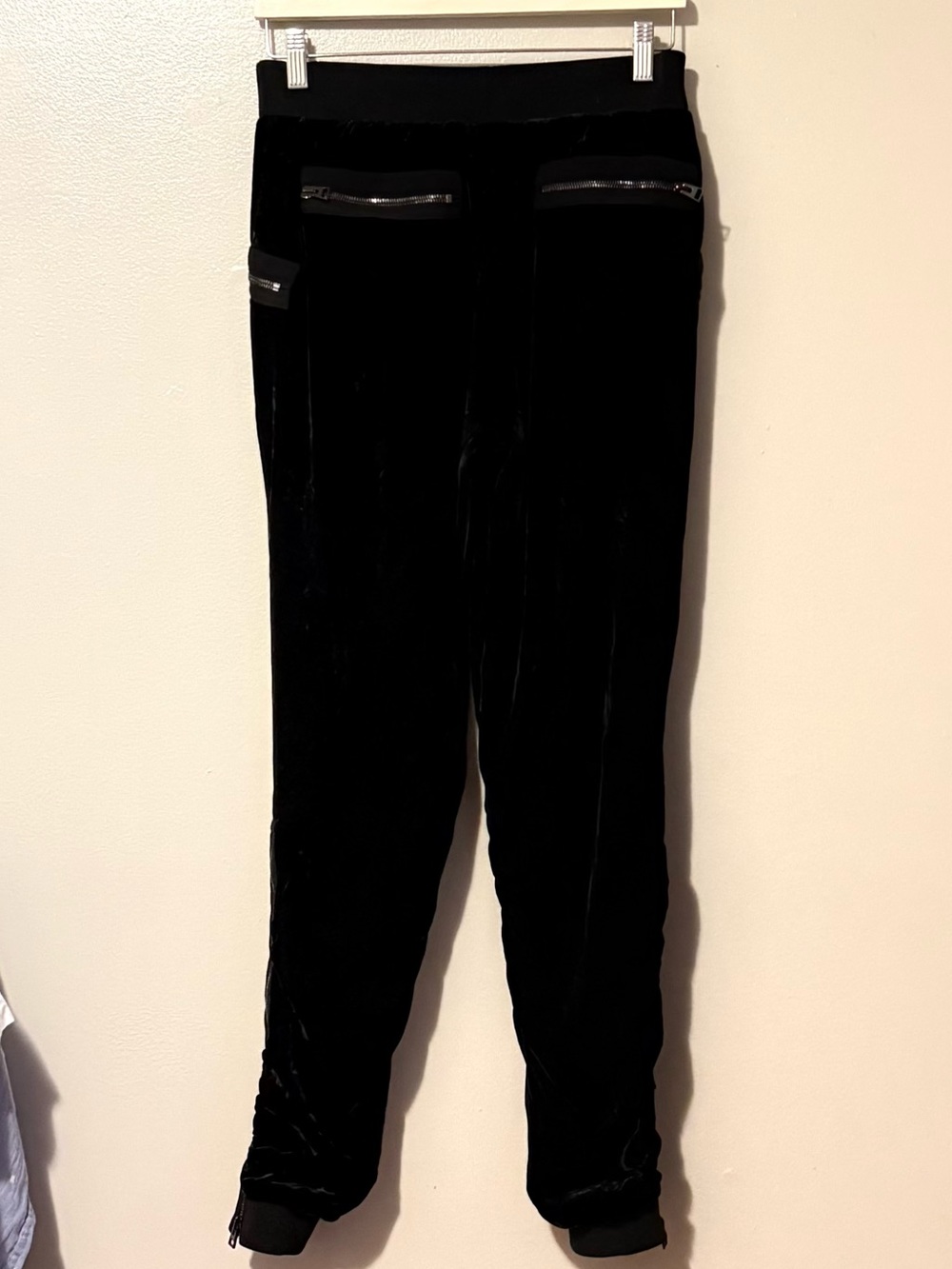 Tom Ford Black Velvet Track Joggers with Zip Accents - Picture 2 of 5